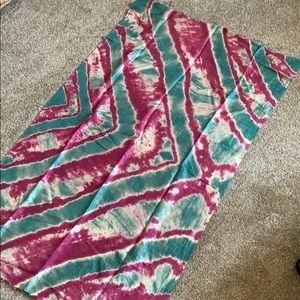 Hand dyed silk scarf